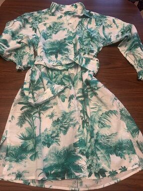 Lola Australia Stevie Shirtdress in Luxe Palm Green